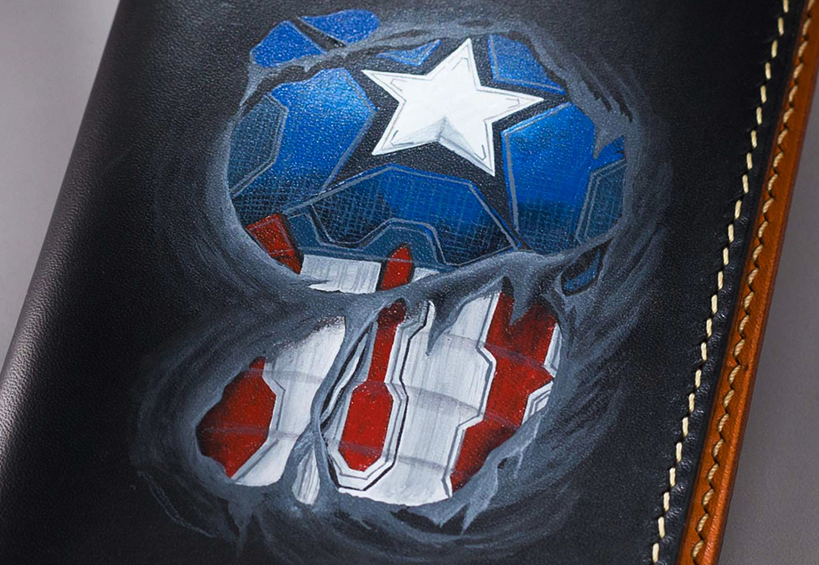 Captain America Wallet Art by MUSHI Captain America Wallet