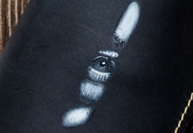 Abstract Eyes Art on Wallet in Grey colour by MUSHI