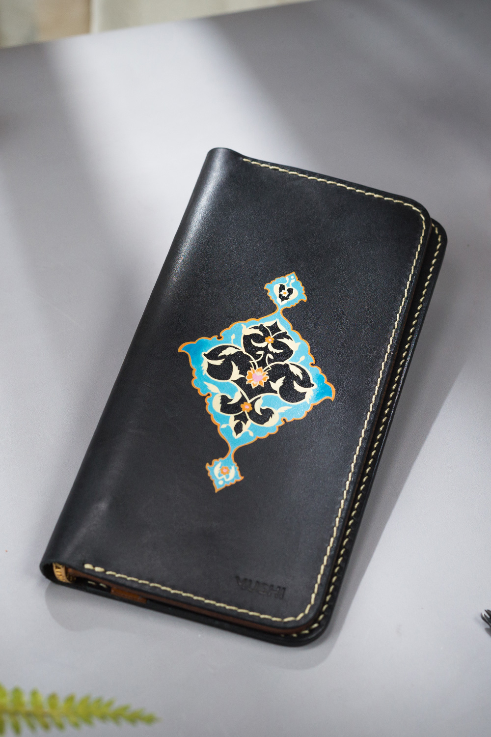 Turkish-Delicacy-Featured-Image Full grain leather long wallet with Turkish hand-painted art with leather acrylics