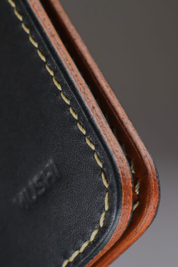 Genuine leather minimalist wallet with leopard painting, 4 slots and pull-out strap in Pakistan