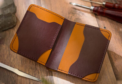 Stylish wallet for you orange and burgundy by MUSHI