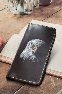 Handmade Wallet featuring Eagle Art