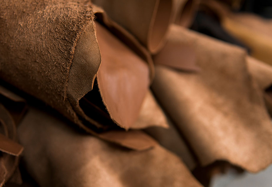Calfskin colour swatches of leather for shade variation