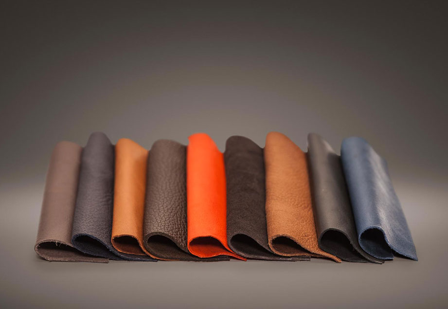 Calfskin colour swatches of leather for shade variation
