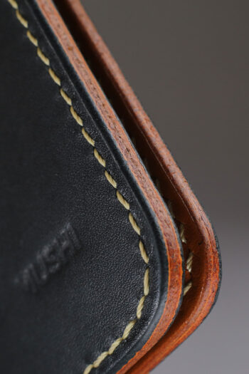 Traditional ART on black Wallet Prepared By MUSHI