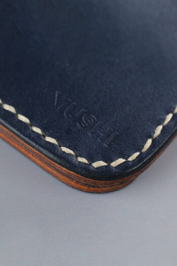 Traditional ART on blue Wallet Prepared By MUSHI