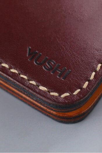 Original handmade stiched on Burgundy long Wallet