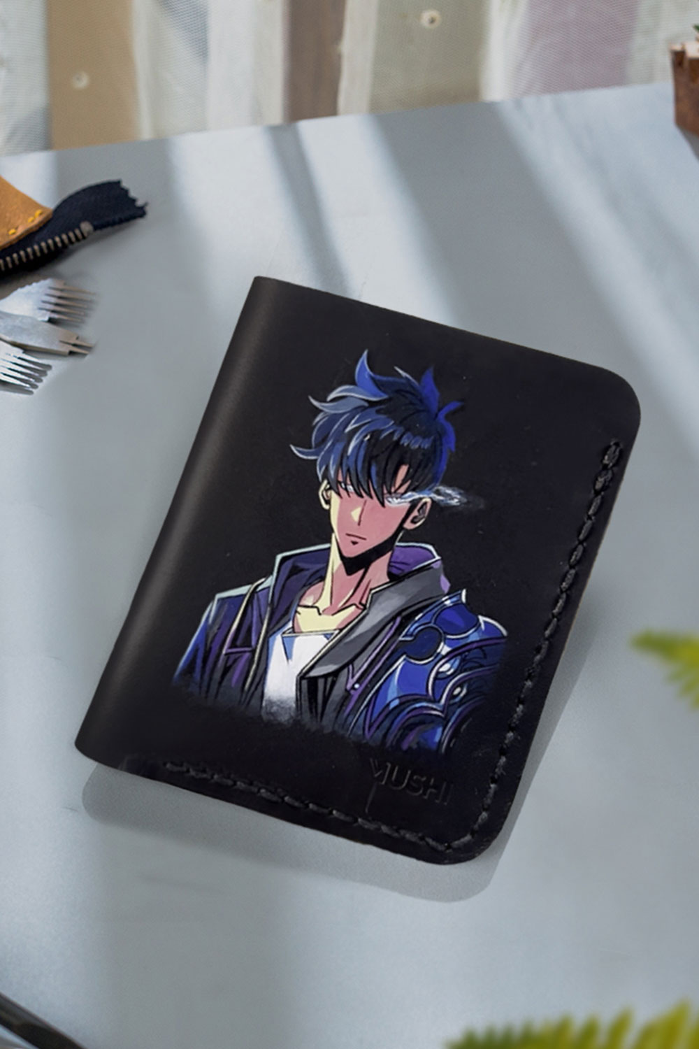 Black premium leather Wallet by MUSHI