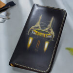 Car-themed leather wallet gift for car lovers – Mushi design
