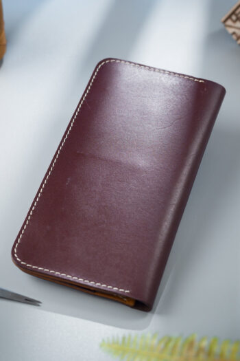 Burgundy full grain Leather Wallet Prepared By MUSHI