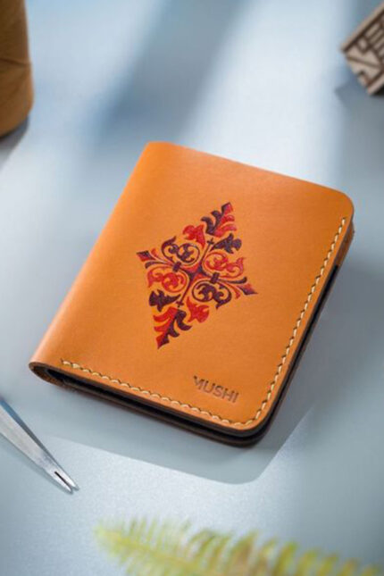 Floral Leather Art Wallet Prepared By MUSHI