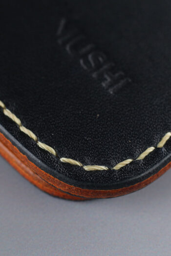 Long Classy leather Black Wallets stitched by hands by MUSHI