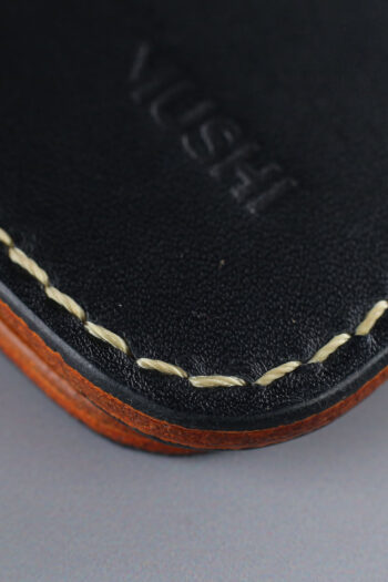 Leather Long Classy Black Wallets stitched by hands by MUSHI