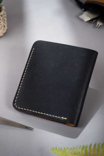 Leather black ART Wallets Prepared By MUSHI