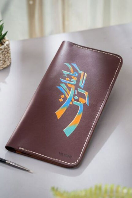 Burgundy leather fading Horse Art wallet by MUSHI