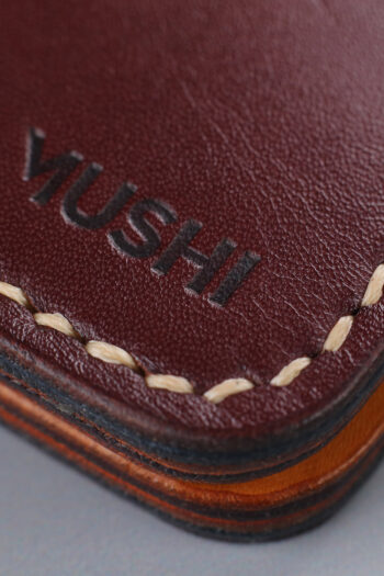 Burgundy Genuine Leather Wallet Prepared By MUSHI
