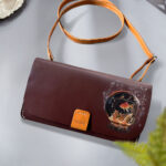 Ocean bubble fish art leather wallet gift for her