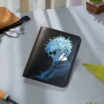 Hand-painted Satoru Gojo Jujutsu Kaisen leather wallet by MUSHI.